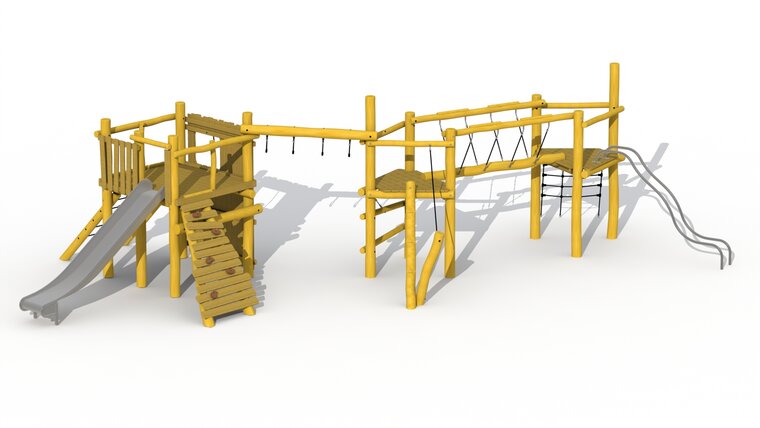 Eco-Play Maxi ToverSpeeltoren met Hanglussen Robinia Openbaar