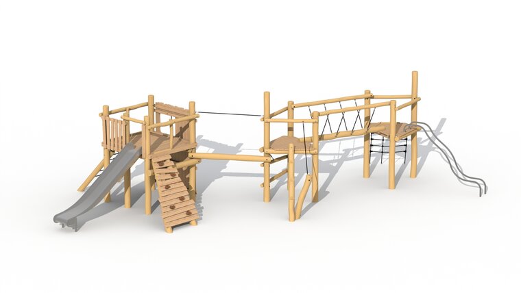 Eco-Play Maxi ToverSpeeltoren met Loopbalk Robinia Openbaar