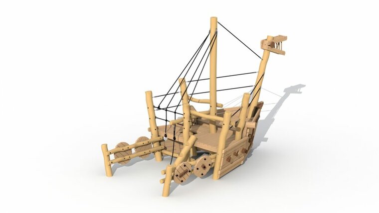Eco-Play Piratenboot Albatros Voorsteven Robinia Openbaar