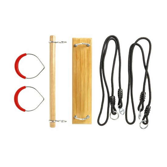 Schommelzitje met Trapeze en Ringenset BR-touwen (3-in-1)