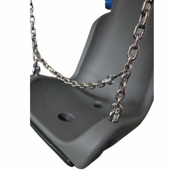afvoergat van Kuipschommel Grijs met RVS ketting voor personen met handicap / beperking