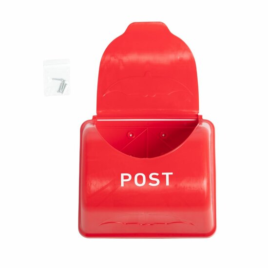 Brievenbus Rood (POST) met bevestegingsmateriaal