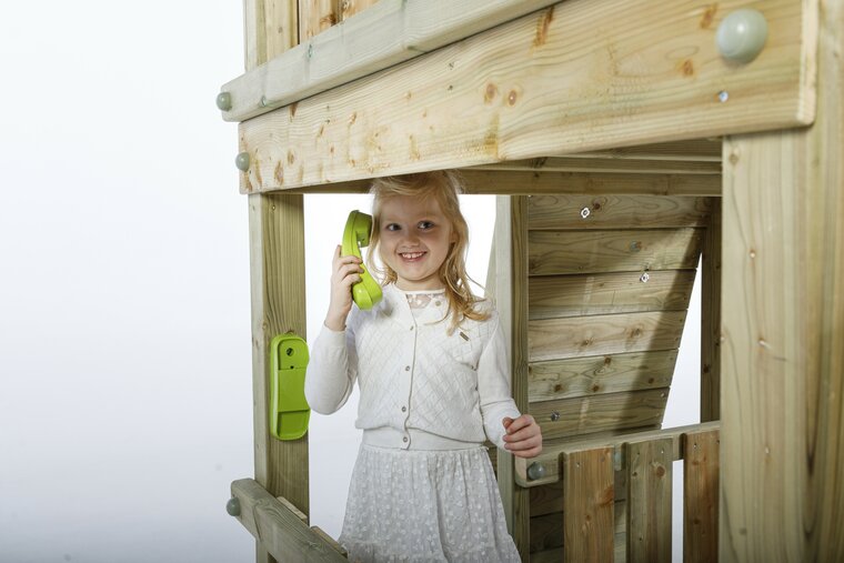 meisje speelt met Telefoon Kunststof Limoengroen