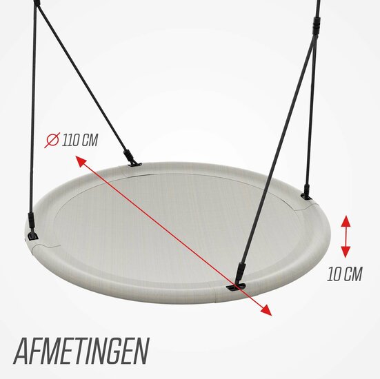 Afmetingen van BERG Nestschommel Grijs Ø110 met BR touw