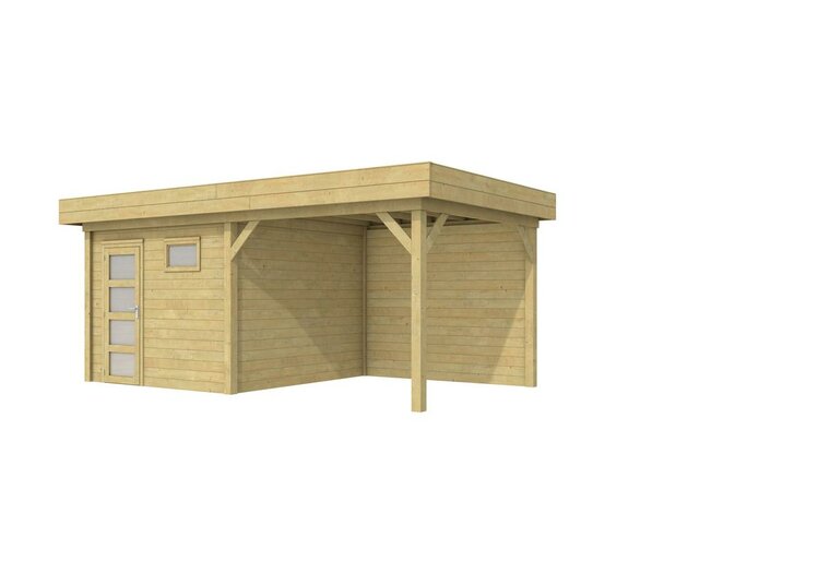Vuren Topvision Tapuit, 300 x 300 en luifel 300 cm, groen ge&iuml;mpregneerd