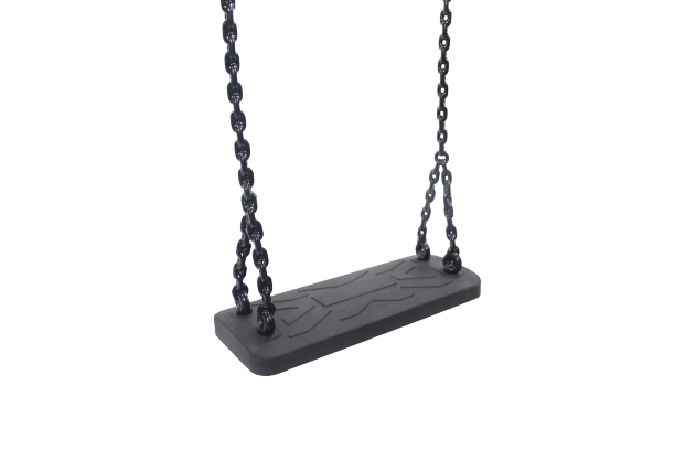 Schommelzitje Rubber Premium Extra Breed met Coating Zwart Gegalvaniseerde Kettingen 250cm