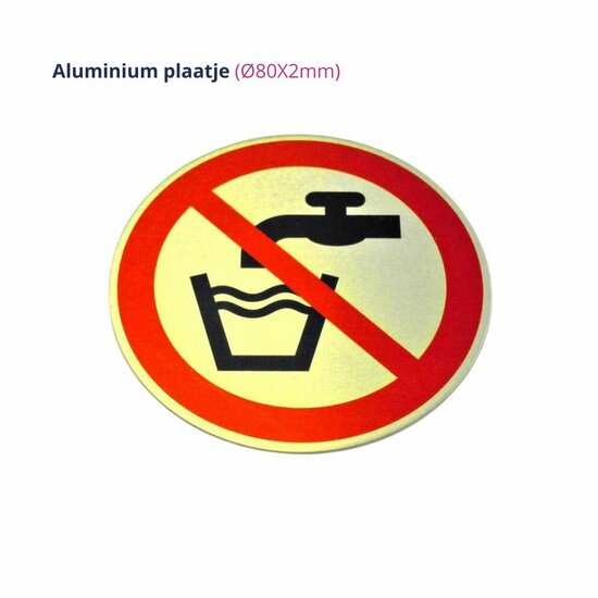 Aluminium plaatje &quot;geen drinkwater&quot;