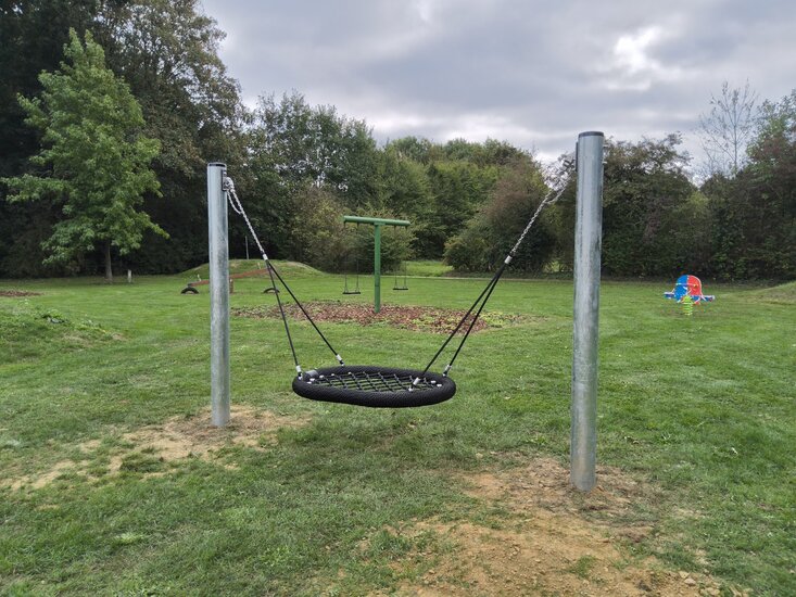 Stalen Schommel 'Verzinkt' Mono met Nestschommel *Oval Pro 120 cm** openbaar