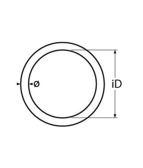 technische tekening Metalen RVS ophangring &Oslash;73 mm