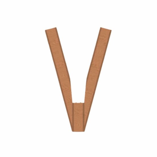 vooraanzicht van B-Play Robinia Stelten Schuin (6 Stuks) Openbaar - Module 1