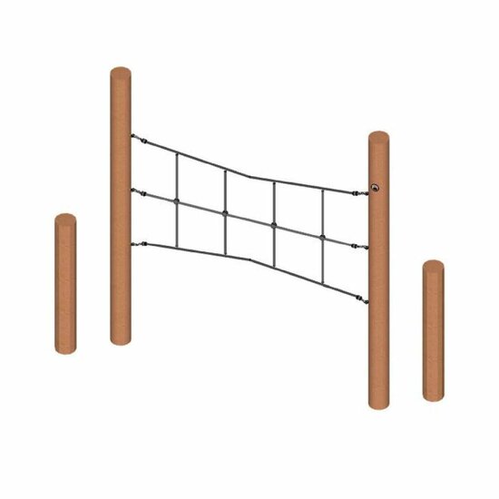 B-Play Robinia Verticaal Klimnet met Stappalen Openbaar - Module 2