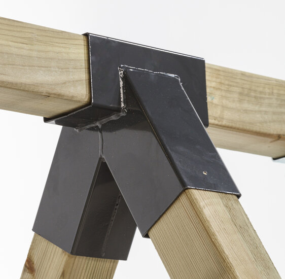 Hoekverbinding Recht voor Vierkante paal 90x90 Antraciet