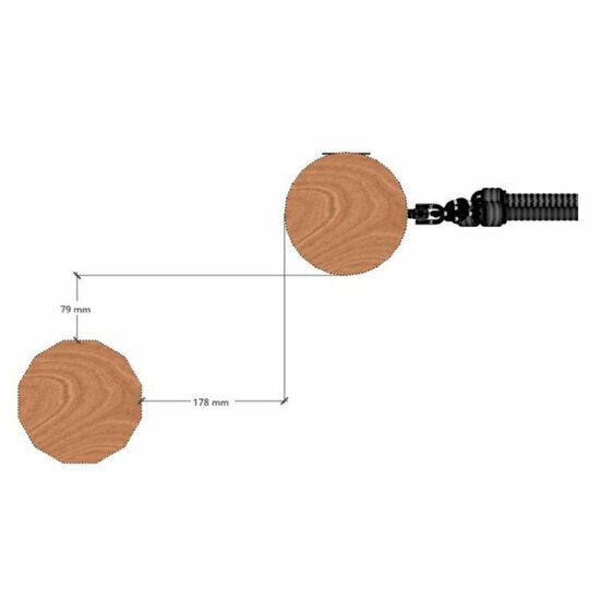 aanzichtstekening van B-Play Robinia Verticaal Klimnet met Stappalen Openbaar - Module 2