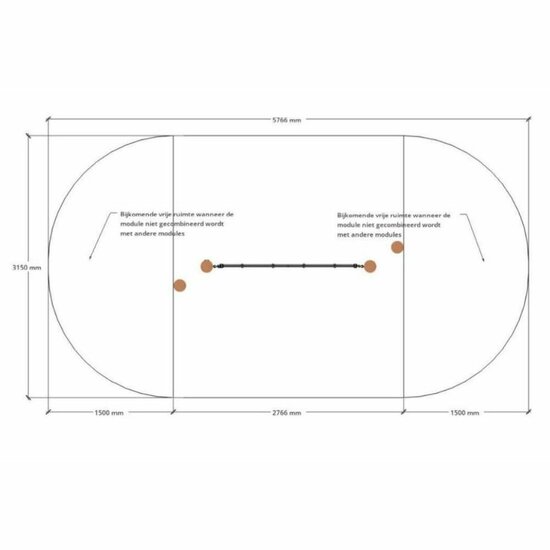 valruimte van B-Play Robinia Verticaal Klimnet met Stappalen Openbaar - Module 2