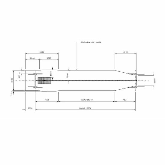 valruimte van B-Play Robinia Kabelbaan met Platform Openbaar