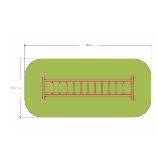 valzone van B-Play Wiebelbrug Robinia Openbaar 300 cm