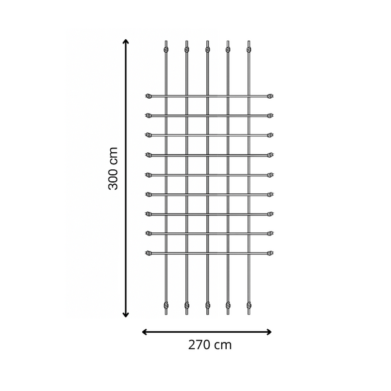 afmetingen van B-Play Klimnet 200cm x 150cm PP Touw zwart