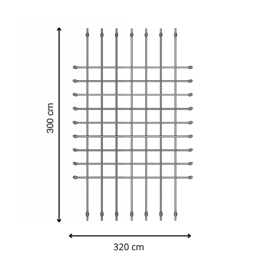 afmetingen van B-Play Klimnet 200cm x 200cm PP Touw zwart