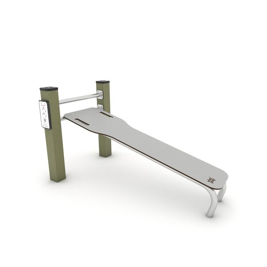 Outdoor Workout Sit-up Bench Schuin Khaki Groen