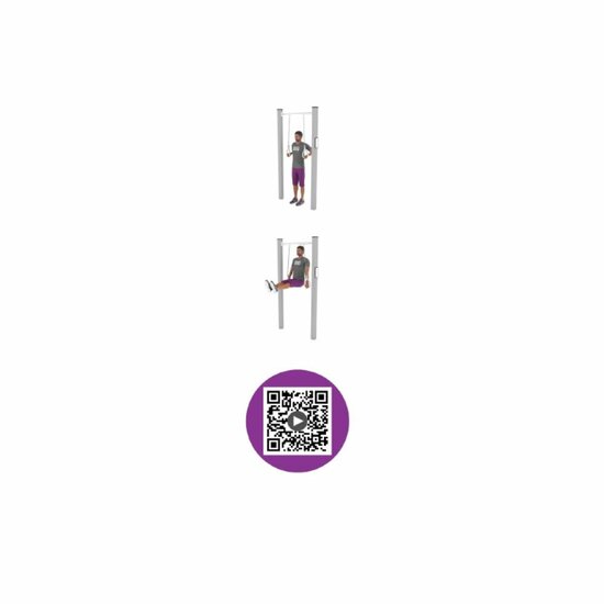 voorbeeld oefening van Outdoor Workout Pull up Rings Turquoise