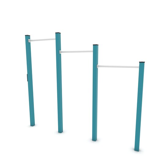 Outdoor Workout Triple Pull-up Bar Turquoise