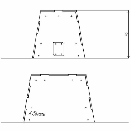 hoogte van Outdoor Workout Step Up Box 40cm Grijs