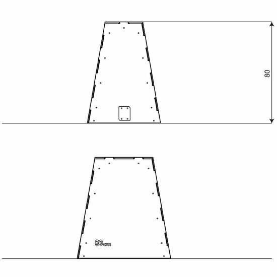 hoogte van Outdoor Workout Step Up Box 80cm Grijs