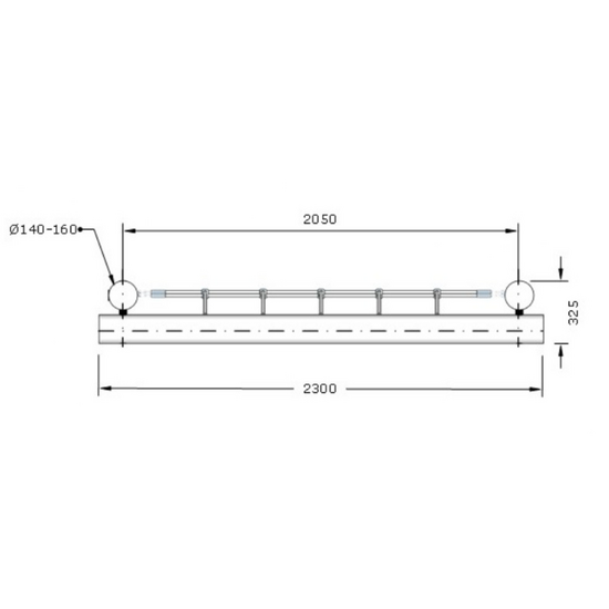bovenaanzicht van B-Play Robinia U-frame met Klimnet 150 cm