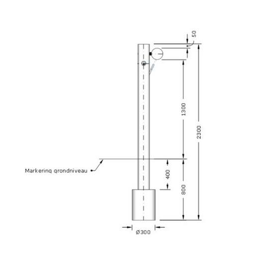 zijaanzicht van B-Play Robinia U-frame met Klimnet 150 cm