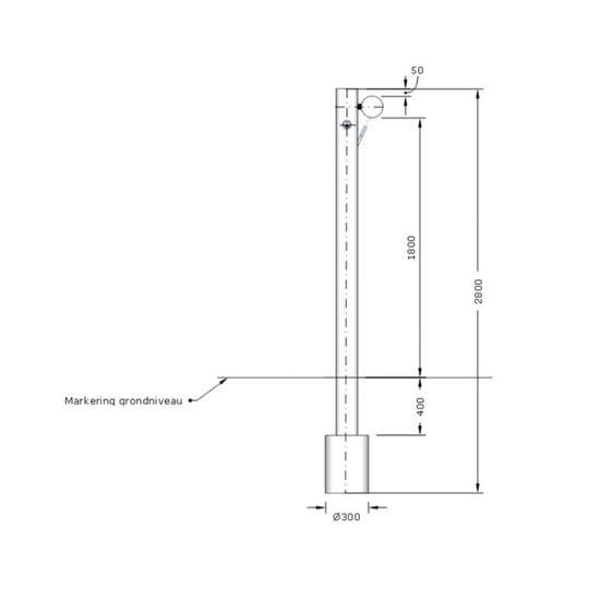 zijaanzicht van B-Play Robinia U-frame met Klimnet 200 cm