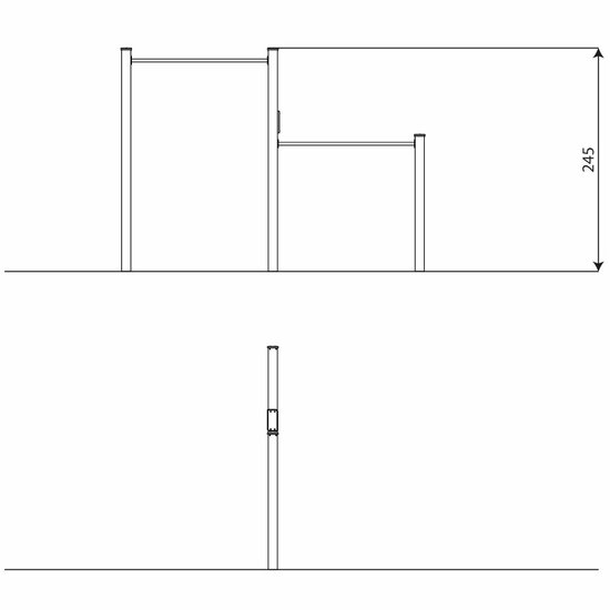 hoogte van Outdoor Workout Inclusive Double Pull-up Bar Turquoise