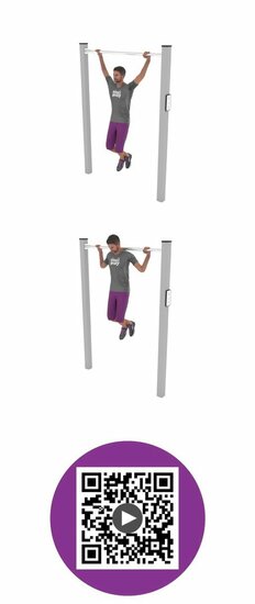 voorbeeld oefening voor Outdoor Workout Triple Pull-up Bar Turquoise