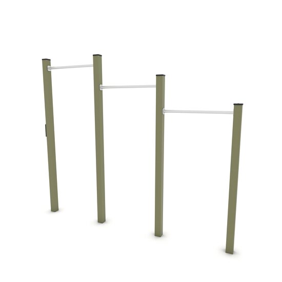 Outdoor Workout Triple Pull-up Bar Khaki Groen