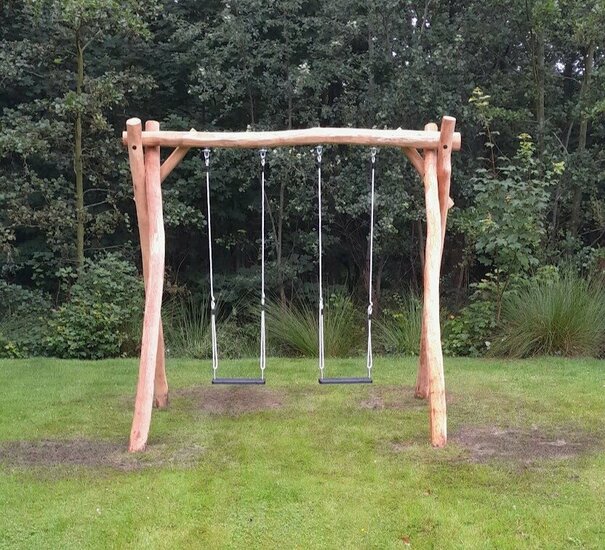 B-Play Robinia houten schommel met 4 haken inground