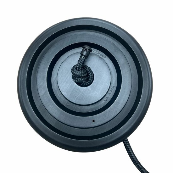 onderaanzicht van Kunststof Schotelschommel Zwart met Zwart BR-touw