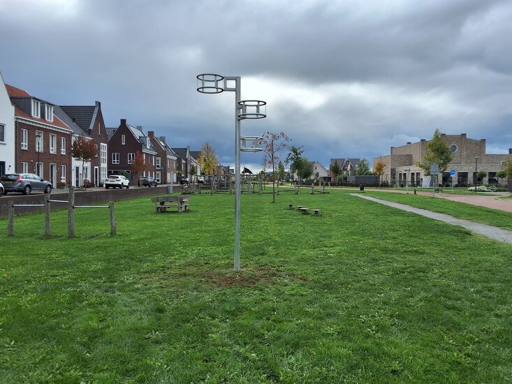 Anti-Vandalen Korfbalpaal met 3 aluminium korven