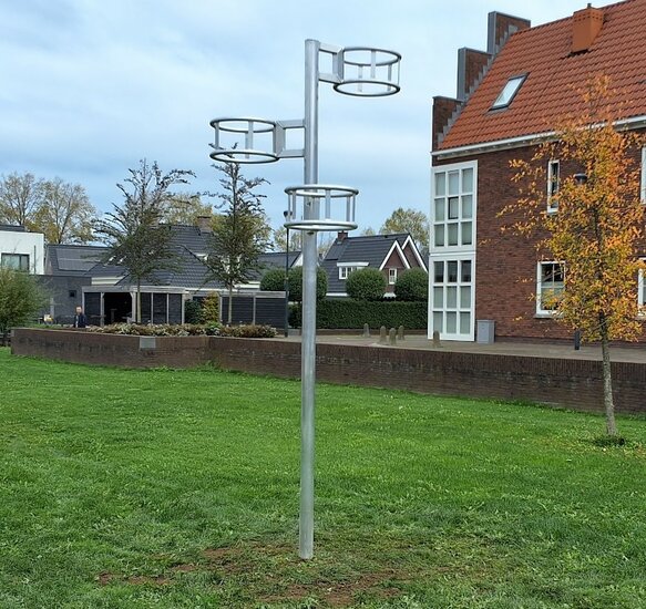 Anti-Vandalen Korfbalpaal met 3 aluminium korven