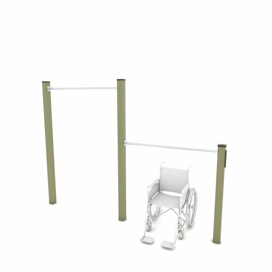 Outdoor Workout Inclusive Double Pull-up Bar Khaki Groen