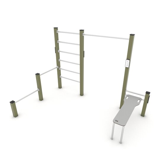 Outdoor Workout Calisthenics Station XS Khaki Groen