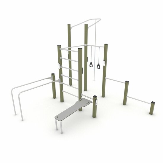 Outdoor Workout Calisthenics Station M Khaki Groen