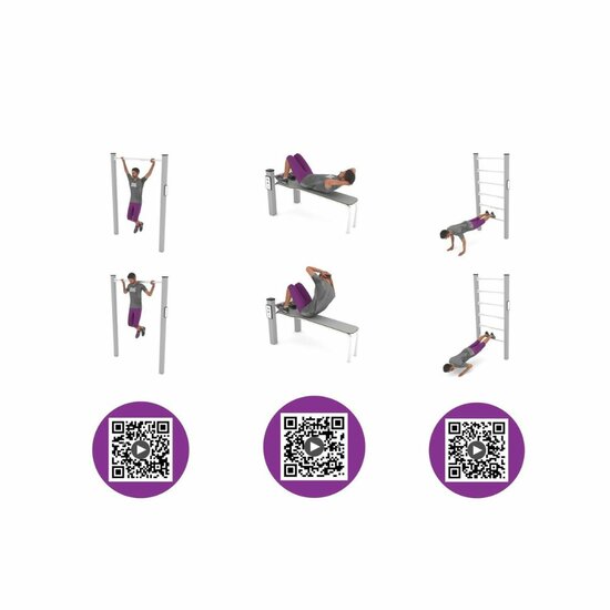 voorbeeld oefeningen van Outdoor Workout Calisthenics Station XS Turquoise