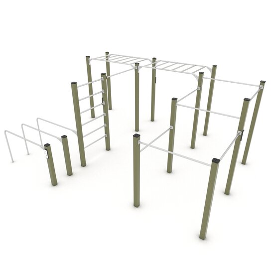 Outdoor Workout Calisthenics Station XL Khaki Groen