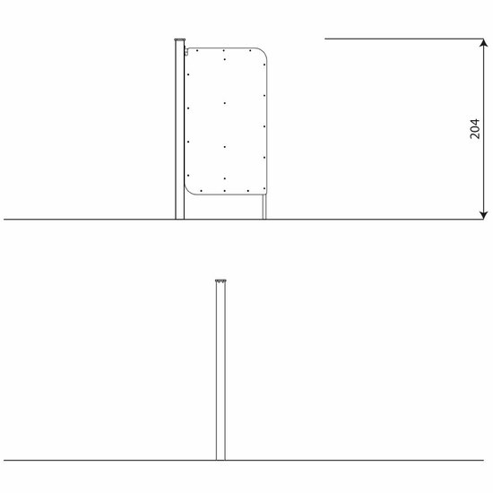 hoogte van Outdoor Workout Park Overzichtsbord Turquoise