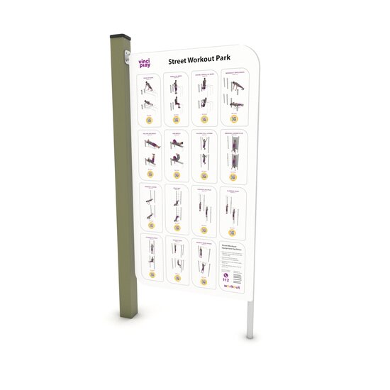 Outdoor Workout Park Overzichtsbord Khaki Groen