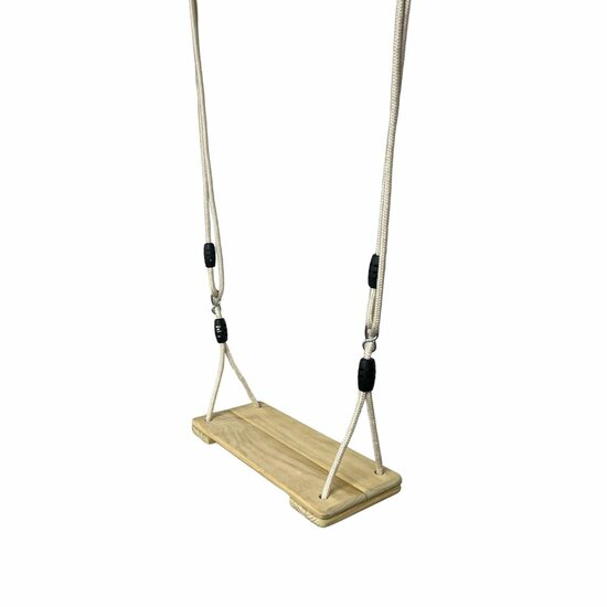zijkant van B-Play Schommelzitje Verduurzaamd Hout 2.40 m Beige BR Touw Geschroefd