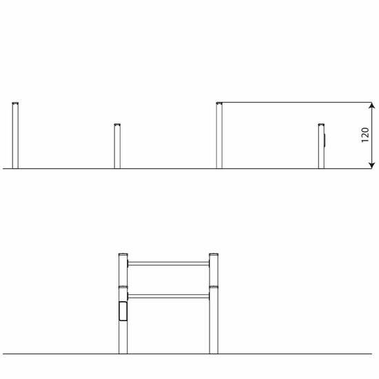 hoogte van Outdoor Workout Low Parallel Bars Turquoise