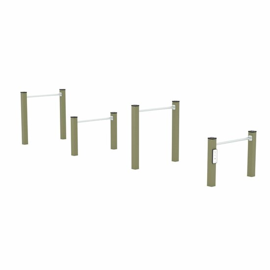 Outdoor Workout Low Parallel Bars Khaki Groen