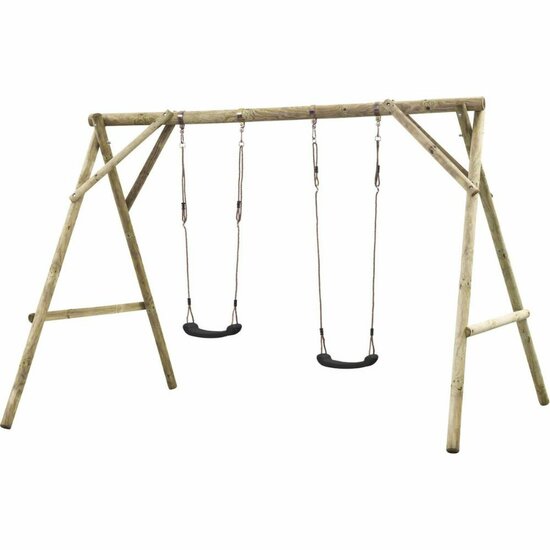 Houten Schommel Eline compleet  incl. schommelzitjes Zwart