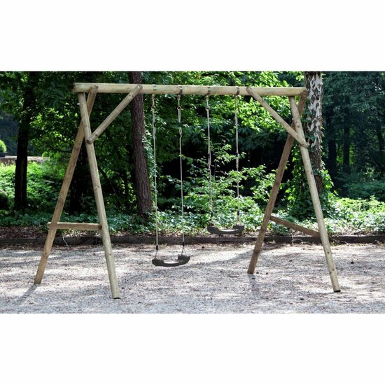 Sfeerfoto Houten Schommel Eline compleet  incl. schommelzitjes Zwart