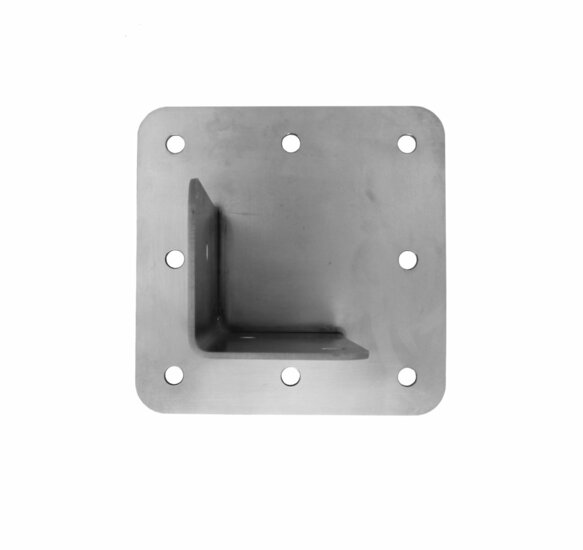 B-Play Muursteun RVS (M) voor vierkante palen van 110 tot 140 mm